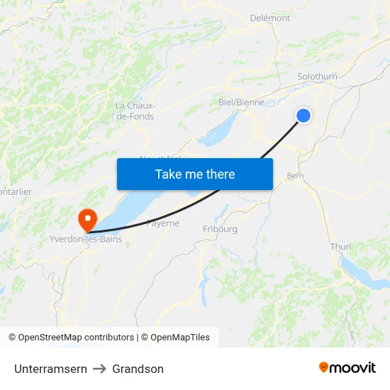 Unterramsern to Grandson map