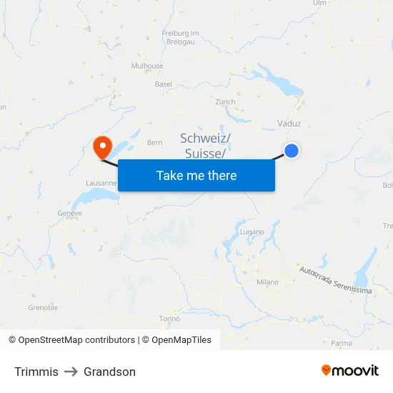 Trimmis to Grandson map