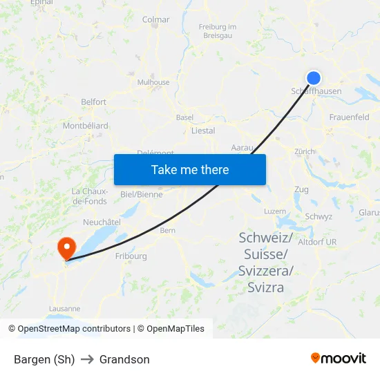 Bargen (Sh) to Grandson map