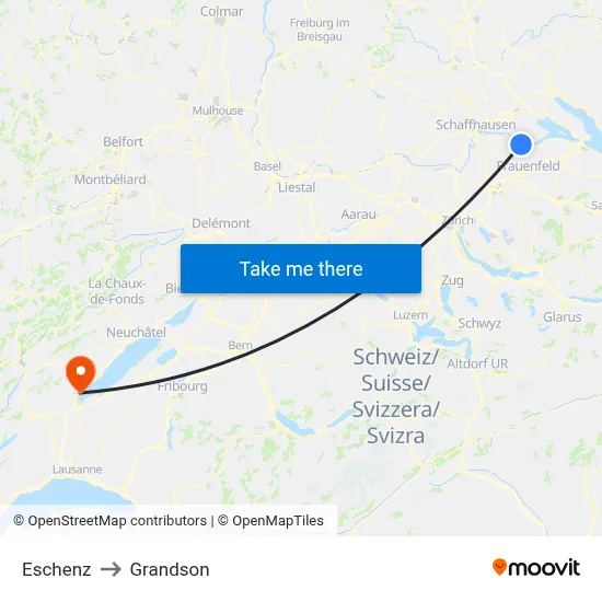 Eschenz to Grandson map