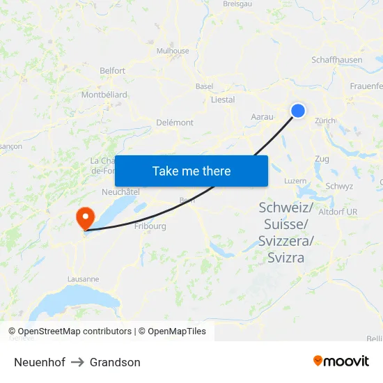 Neuenhof to Grandson map