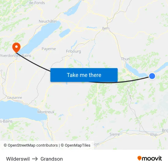 Wilderswil to Grandson map