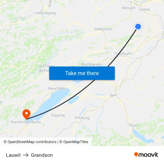 Lauwil to Grandson map