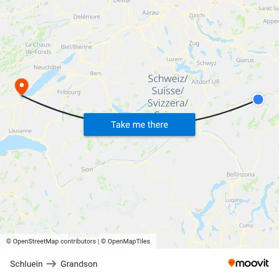 Schluein to Grandson map