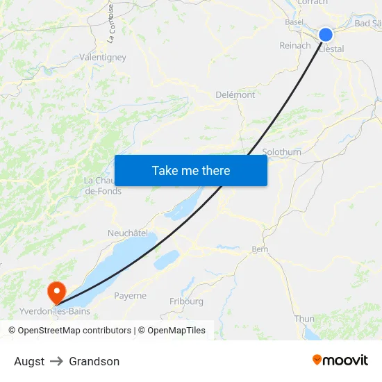Augst to Grandson map