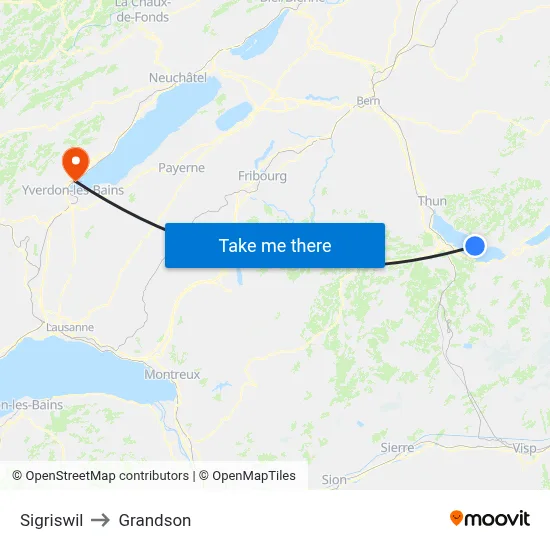 Sigriswil to Grandson map