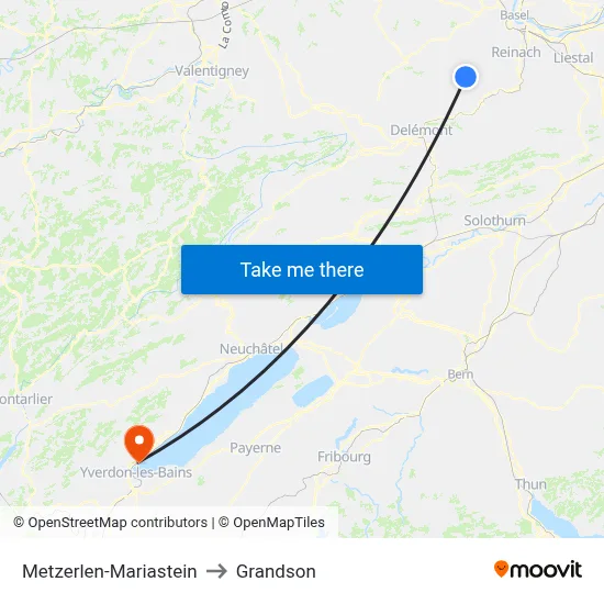 Metzerlen-Mariastein to Grandson map