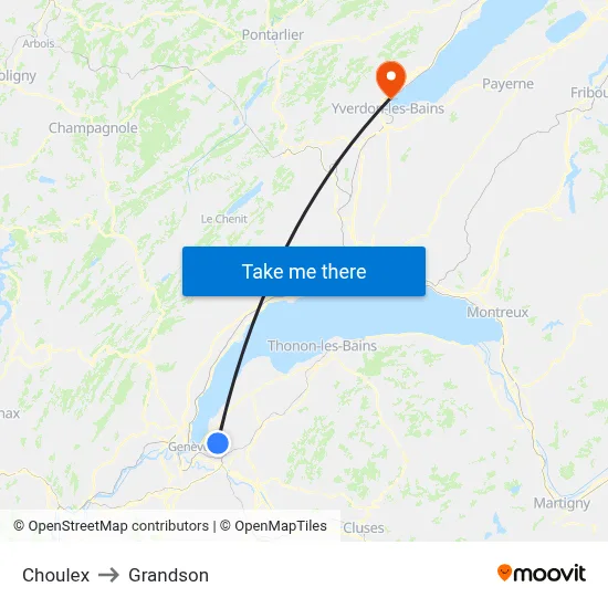 Choulex to Grandson map