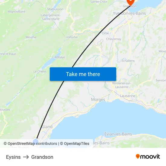 Eysins to Grandson map