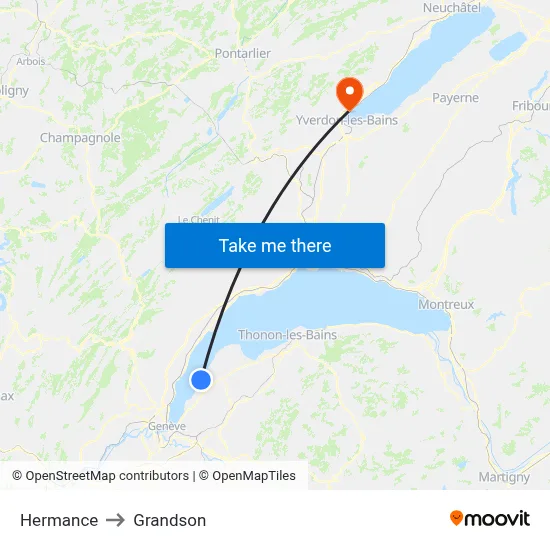 Hermance to Grandson map