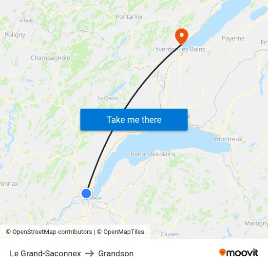 Le Grand-Saconnex to Grandson map