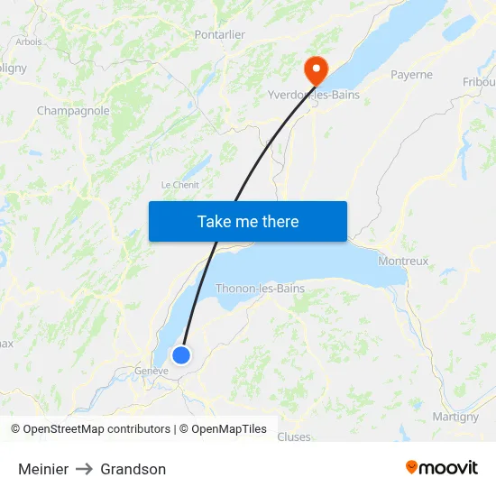 Meinier to Grandson map