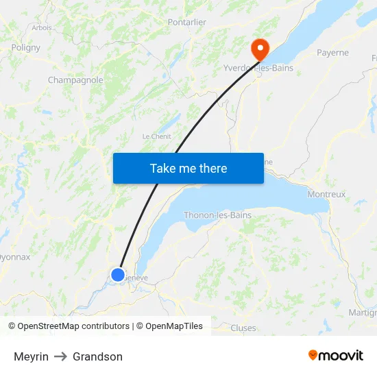 Meyrin to Grandson map