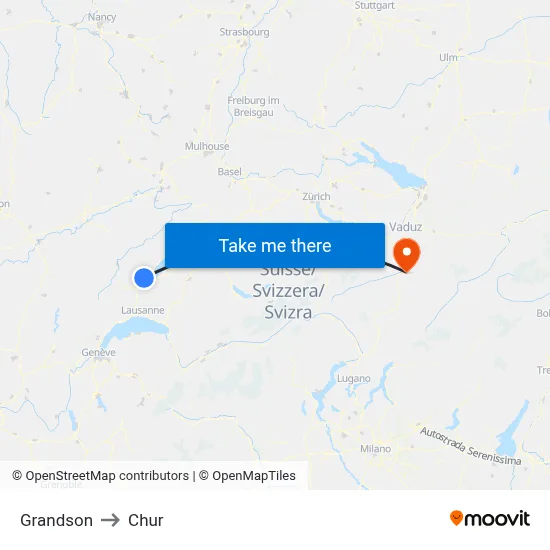 Grandson to Chur map