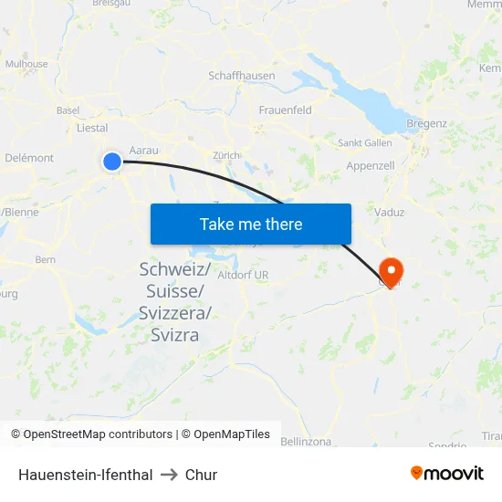Hauenstein-Ifenthal to Chur map
