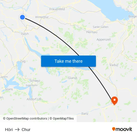 Höri to Chur map