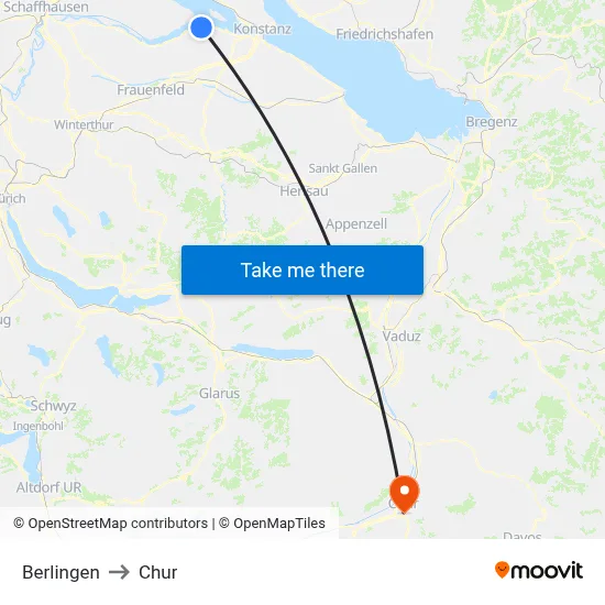 Berlingen to Chur map