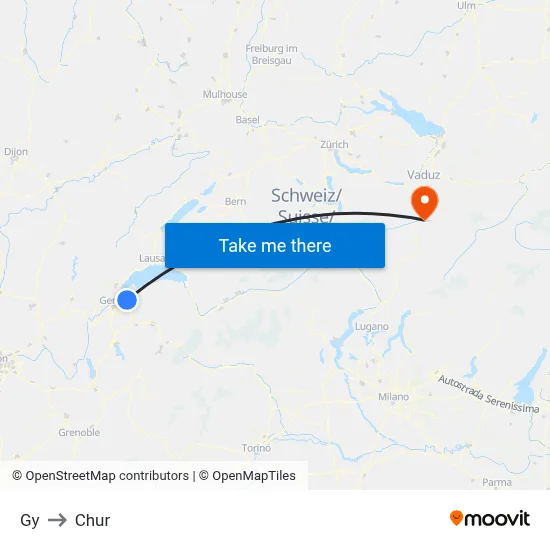 Gy to Chur map