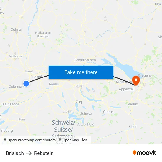 Brislach to Rebstein map