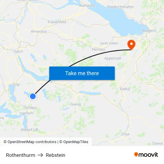 Rothenthurm to Rebstein map