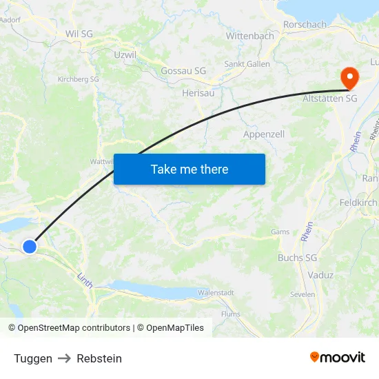 Tuggen to Rebstein map