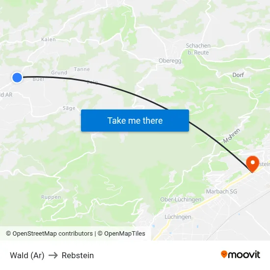 Wald (Ar) to Rebstein map