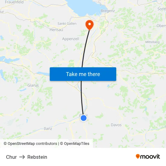 Chur to Rebstein map