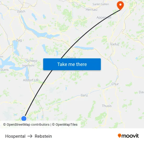 Hospental to Rebstein map