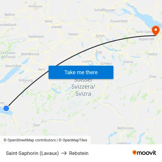Saint-Saphorin (Lavaux) to Rebstein map