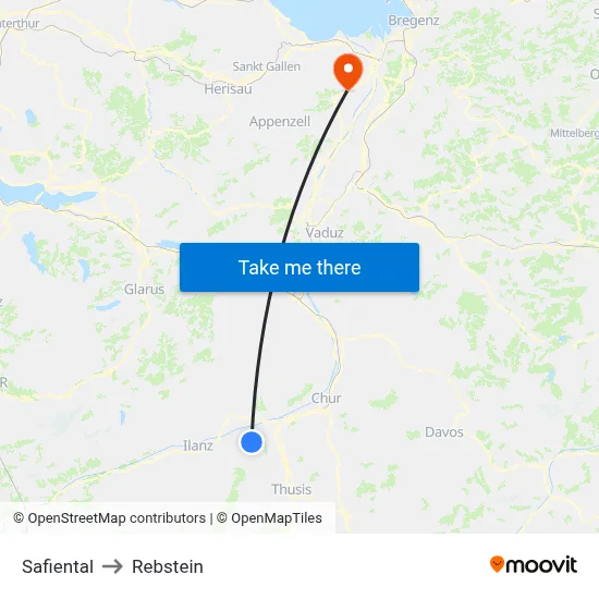Safiental to Rebstein map