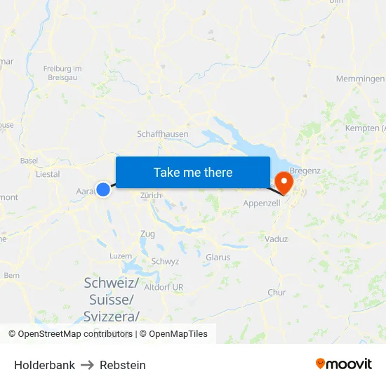 Holderbank to Rebstein map