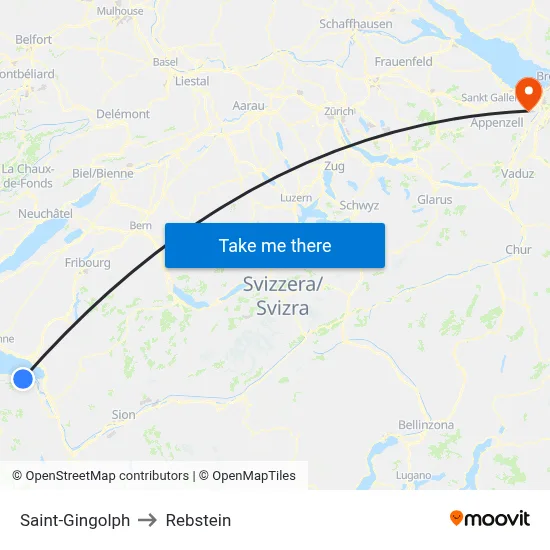 Saint-Gingolph to Rebstein map
