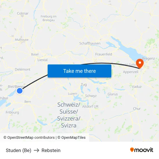 Studen (Be) to Rebstein map