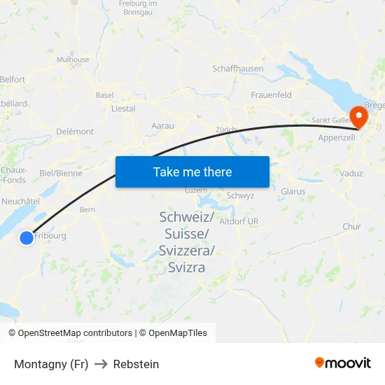 Montagny (Fr) to Rebstein map