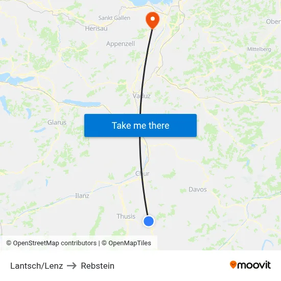 Lantsch/Lenz to Rebstein map