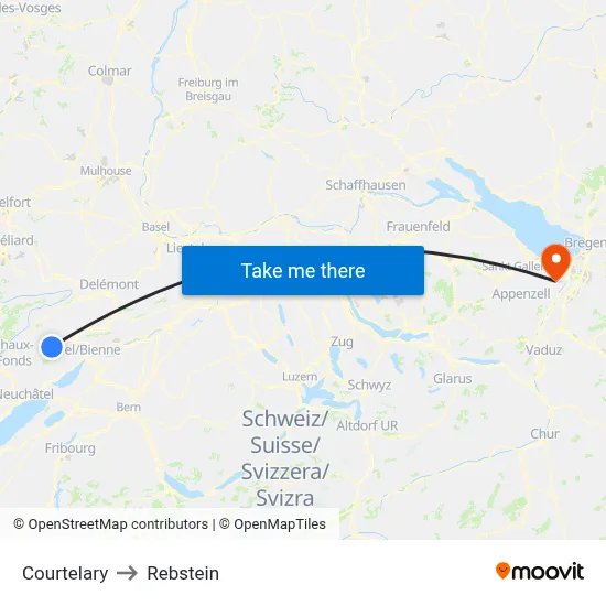 Courtelary to Rebstein map