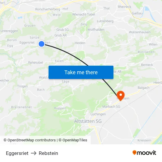 Eggersriet to Rebstein map