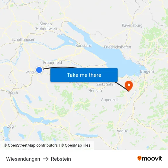 Wiesendangen to Rebstein map