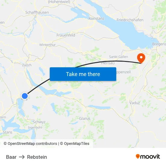 Baar to Rebstein map