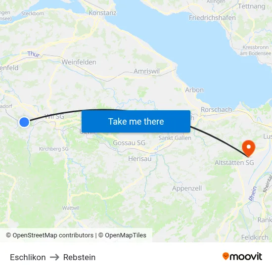 Eschlikon to Rebstein map