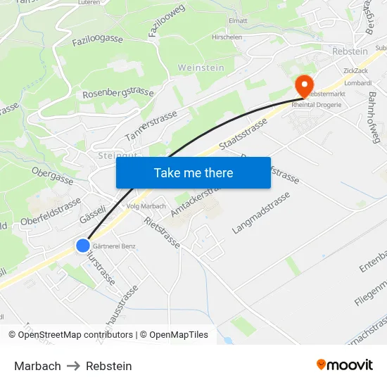 Marbach to Rebstein map