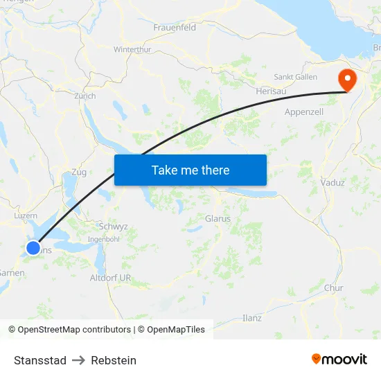Stansstad to Rebstein map