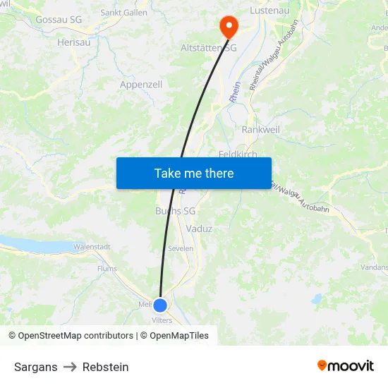 Sargans to Rebstein map