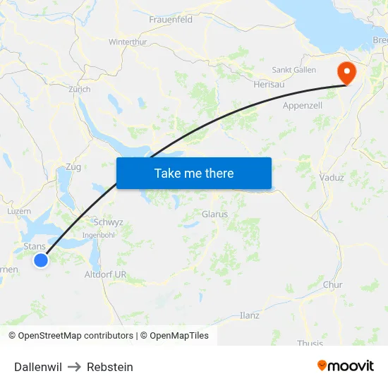 Dallenwil to Rebstein map