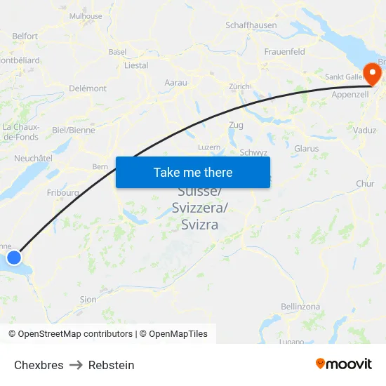 Chexbres to Rebstein map