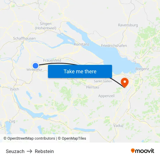 Seuzach to Rebstein map