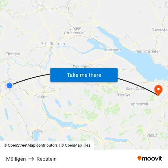 Mülligen to Rebstein map