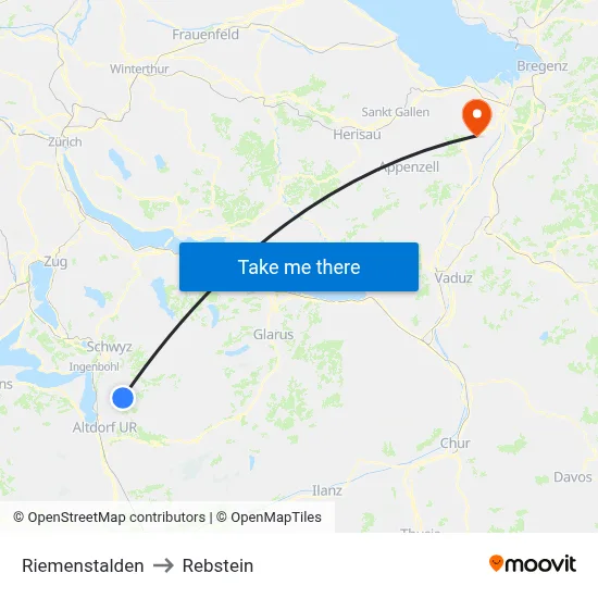 Riemenstalden to Rebstein map