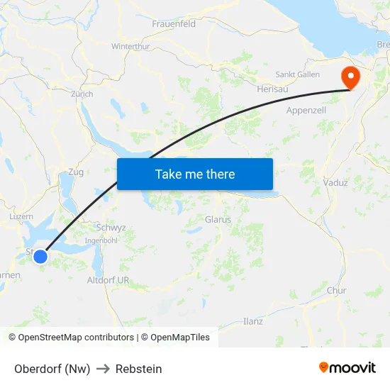 Oberdorf (Nw) to Rebstein map