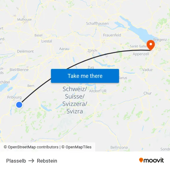 Plasselb to Rebstein map